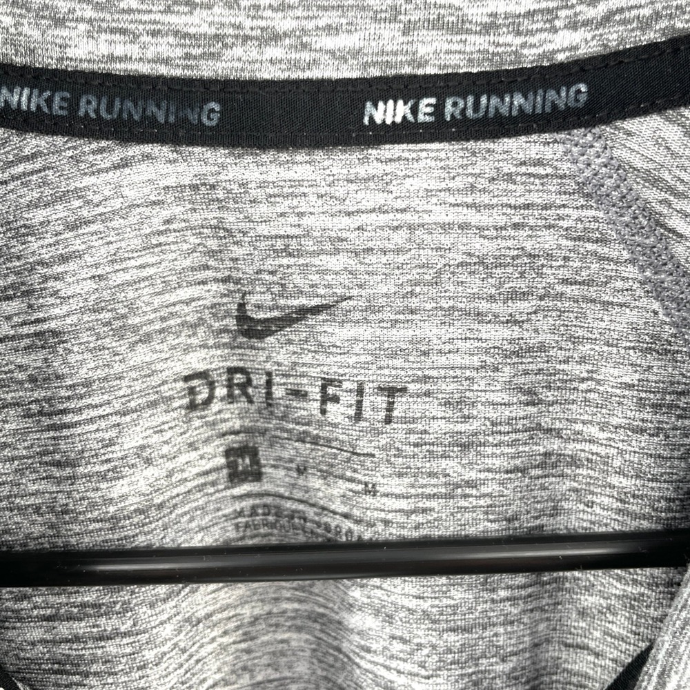 Nike Dri Fit Long Sleeve Running Half Zip Athletic Gray Heather Shirt Men's Med - Picture 3 of 10